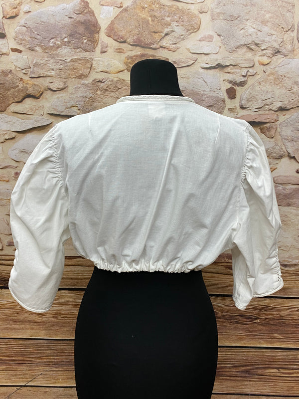 Weiße Dirndlbluse Vintage Gr.46