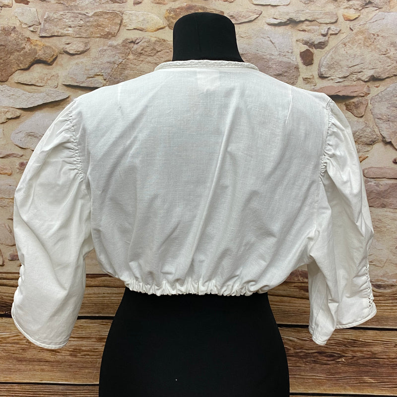 Weiße Dirndlbluse Vintage Gr.46