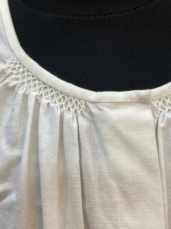 Vintage Dirndlbluse mit Häkelbündchen – Gr. 44