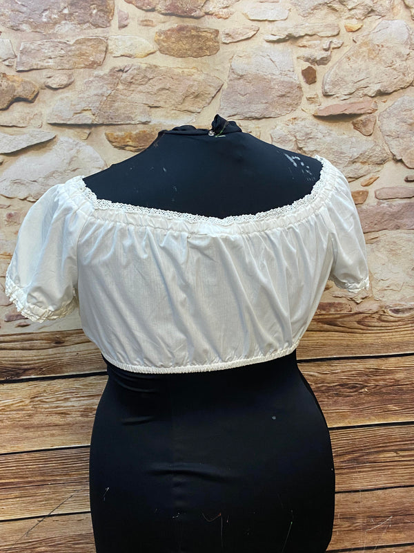 Vintage Dirndlbluse MarJo – Carmenstil, XL (entspricht Gr. 48)