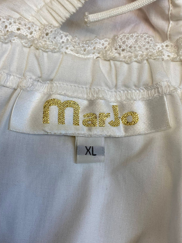 Vintage Dirndlbluse MarJo – Carmenstil, XL (entspricht Gr. 48)
