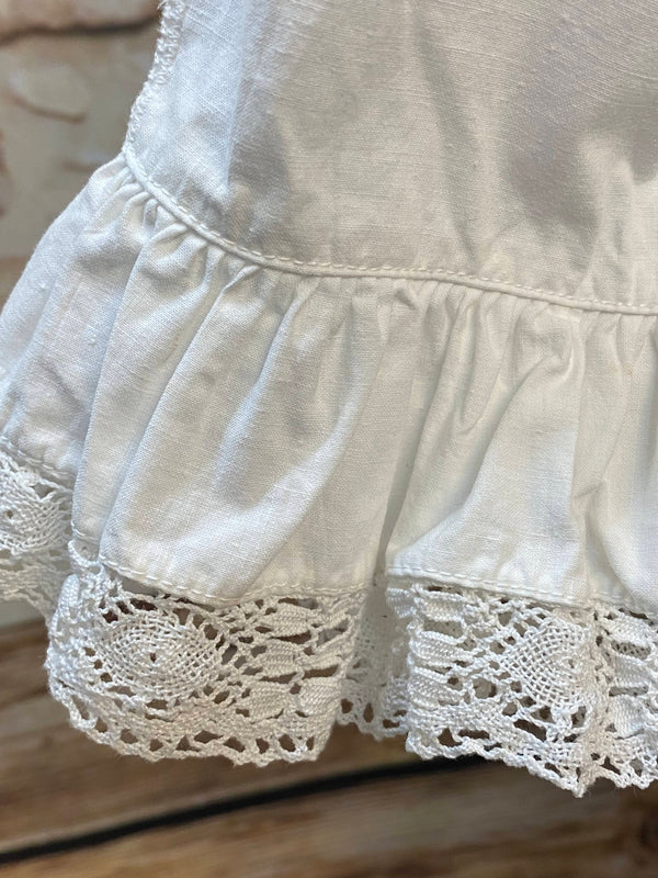 Vintage Dirndlbluse mit Spitze – Gr. 46