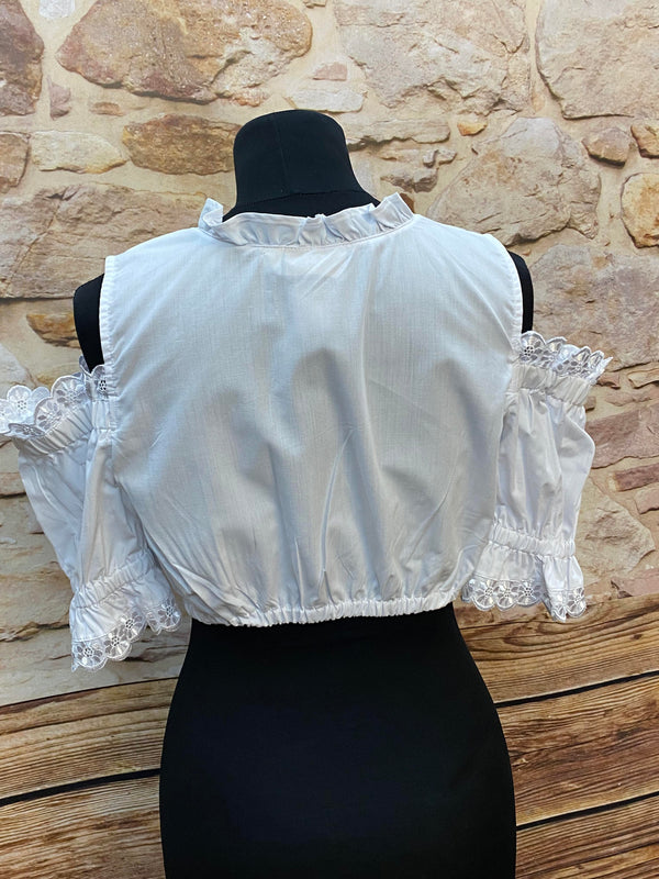 Dirndlbluse Off-Shoulder mit Rüschen – Gr. 46