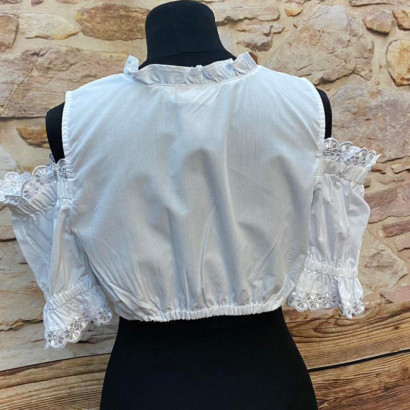Dirndlbluse Off-Shoulder mit Rüschen – Gr. 46