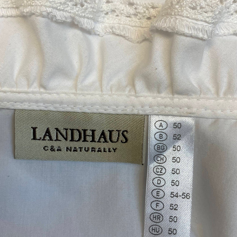 Dirndlbluse weiß - Rüschenkragen, Gr. 50