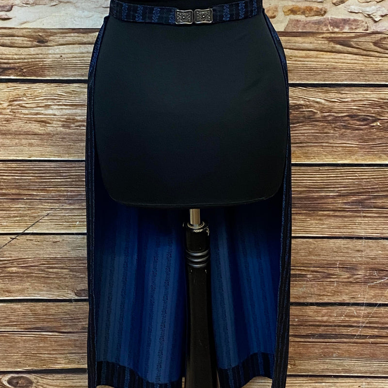 Lange Dirndlschürze 86 cm, blau/schwarz