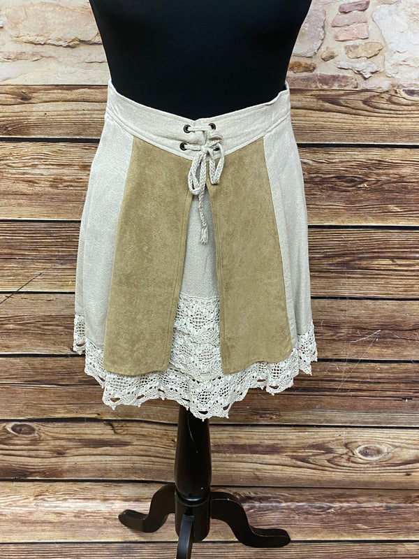 Kurzer Damen Trachtenrock von Landhaus – Beige, Größe 34 