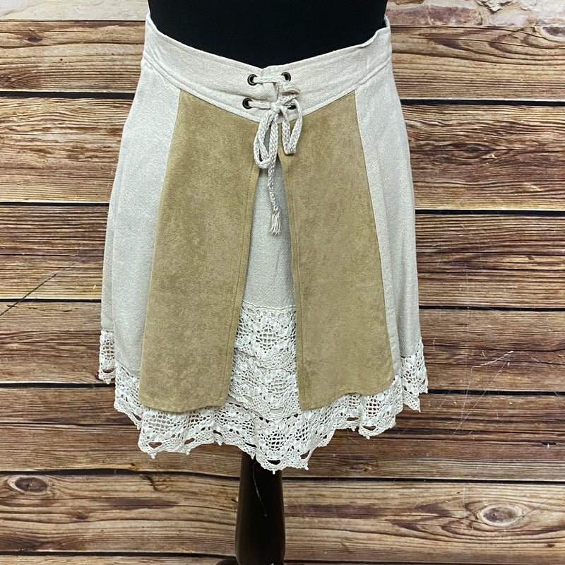 Kurzer Damen Trachtenrock von Landhaus – Beige, Größe 34 