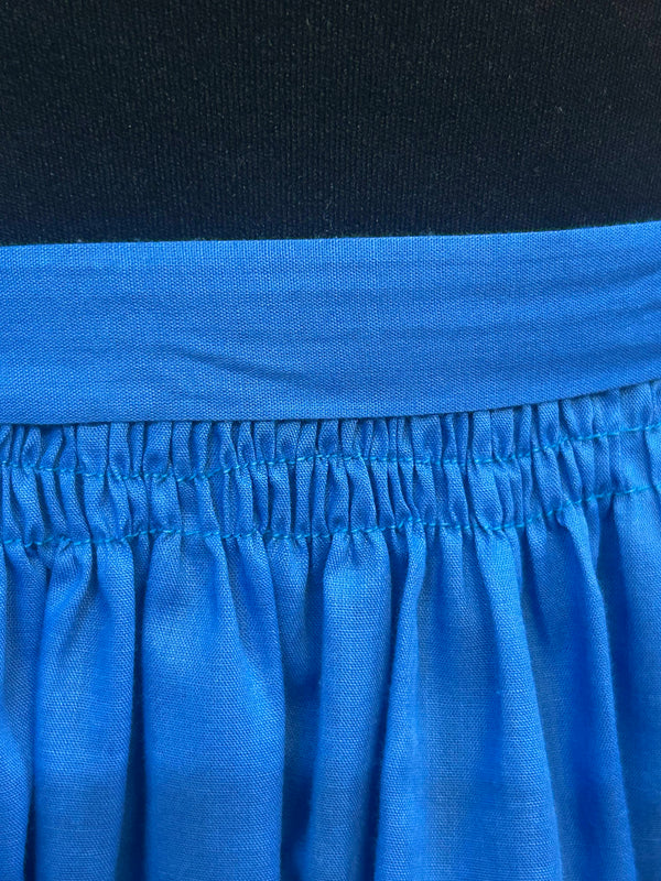 „Blaue Trachten Schürze Damen geraffter Bund Baumwolle“