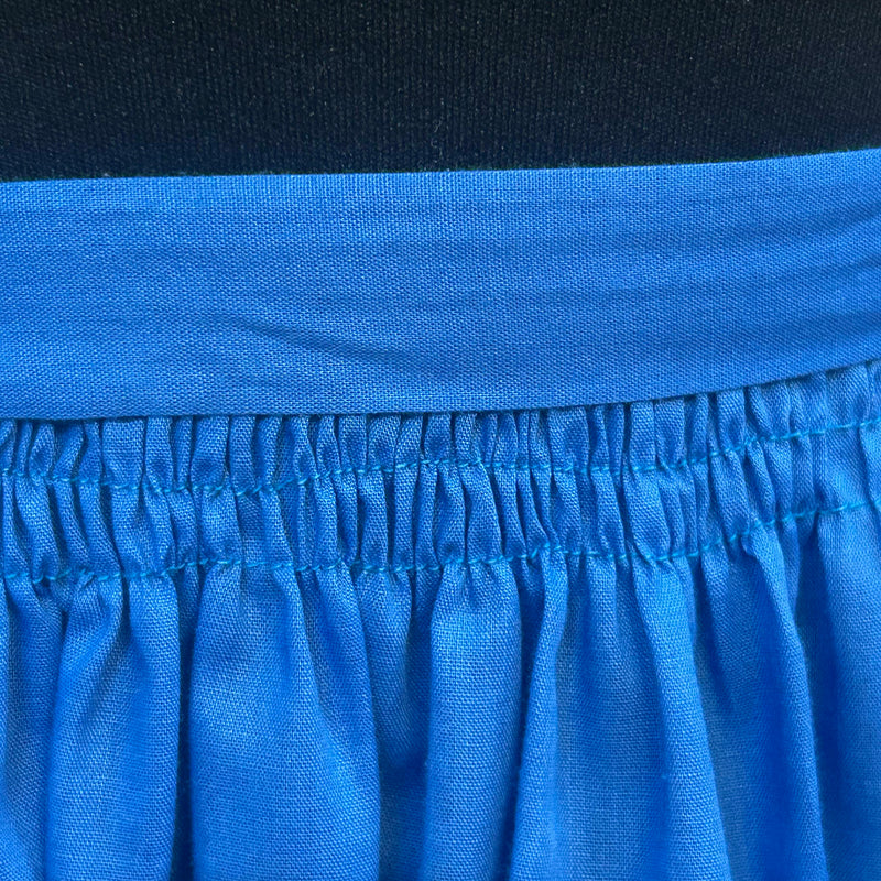 „Blaue Trachten Schürze Damen geraffter Bund Baumwolle“