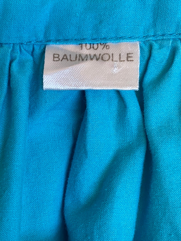 „Schlichte Dirndlschürze türkis kurz Vintage Damen Tracht“
