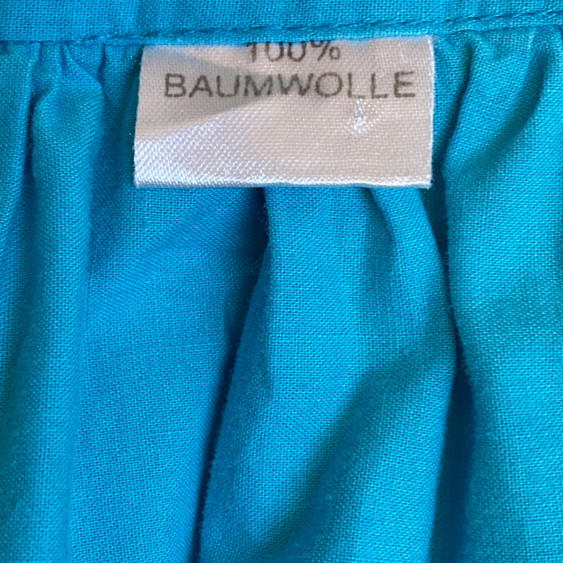 „Schlichte Dirndlschürze türkis kurz Vintage Damen Tracht“