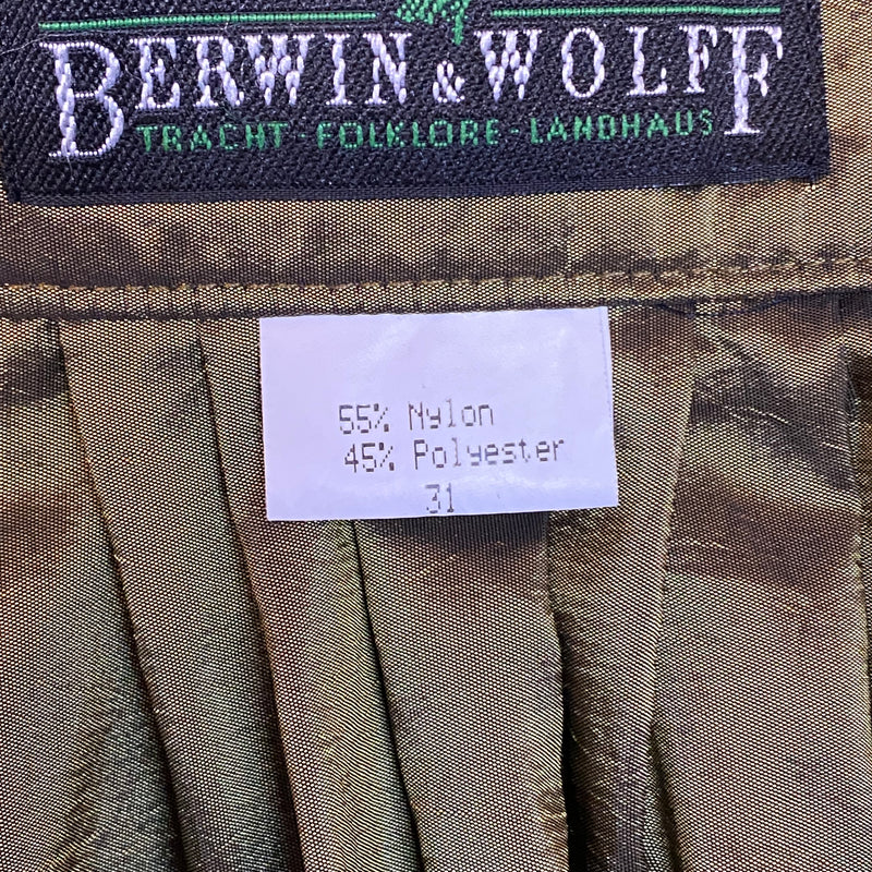 Olivegrüne lange Dirndlschürze von Berwin & Wolff Gr.40 Länge 101 cm
