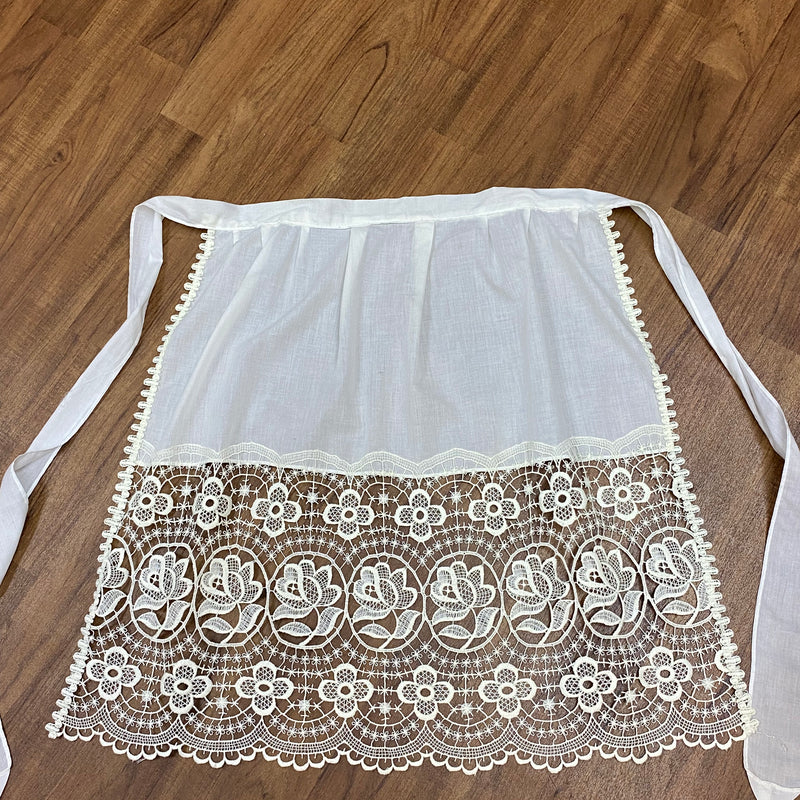 Vintage Dirndlschürze creme - mittellang, Ansicht 2