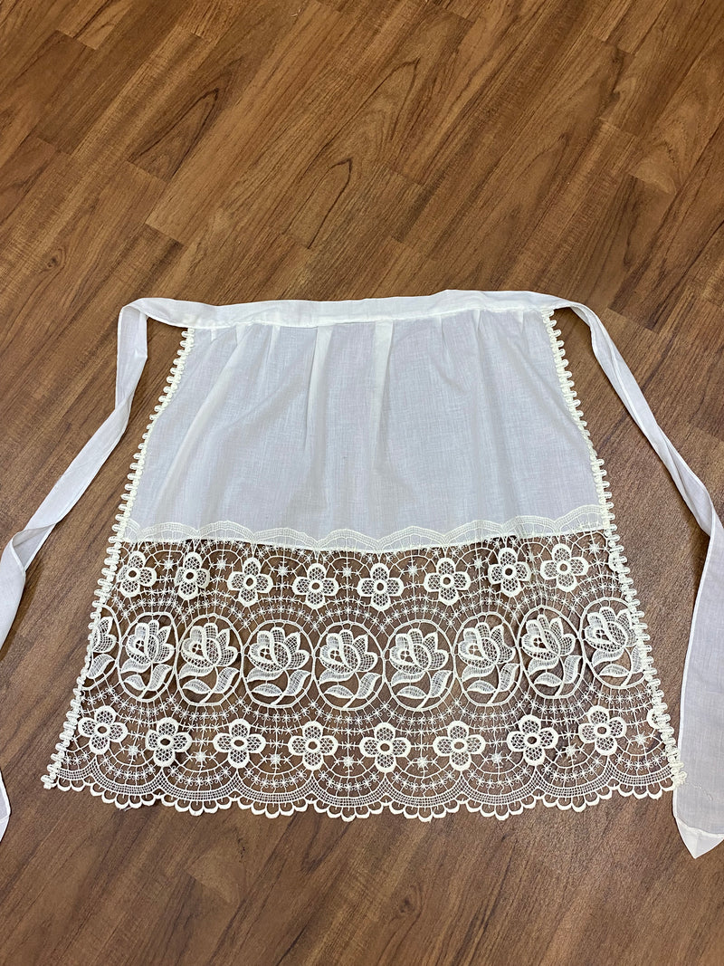 Tablier Dirndl en crème, tablier dirndl vintage taille 46, longueur 62 cm