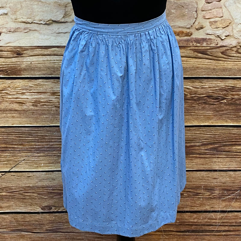 Mittellange Schürze für Dirndl, hellblau 75 cm