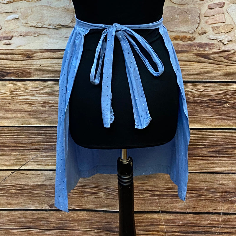 Mittellange Schürze für Dirndl, hellblau 75 cm
