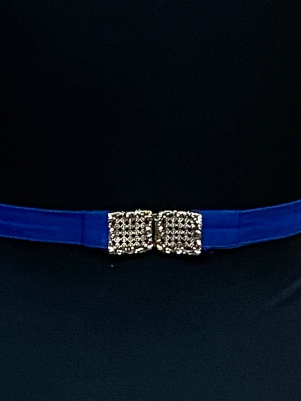 Blau Dirndlschürze mit weißem Muster 61 cm