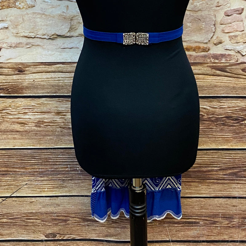 Blau Dirndlschürze mit weißem Muster 61 cm
