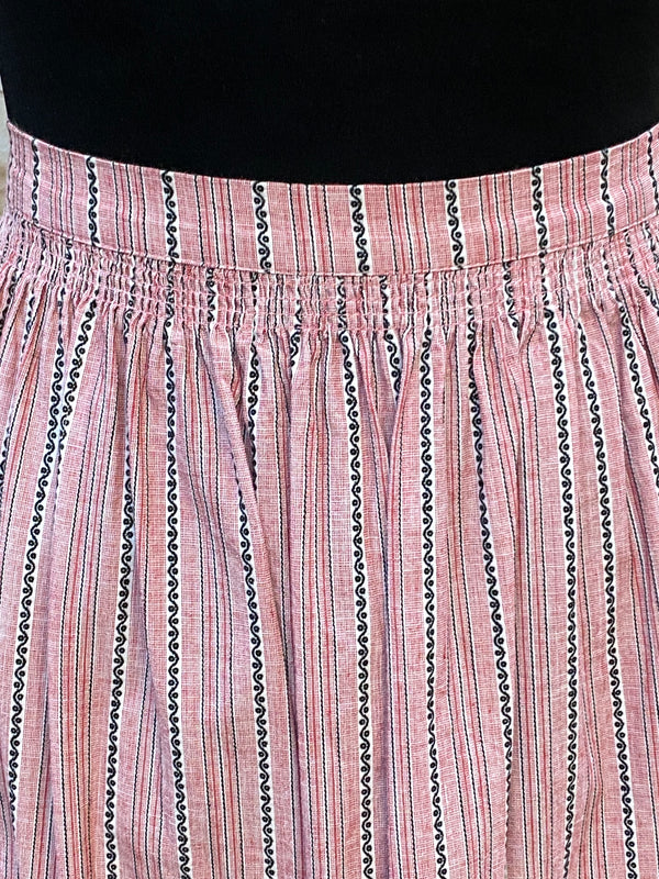 Vintage Dirndlschürze rosa gestreift – Trachten Schürze Damen, Ansicht 2