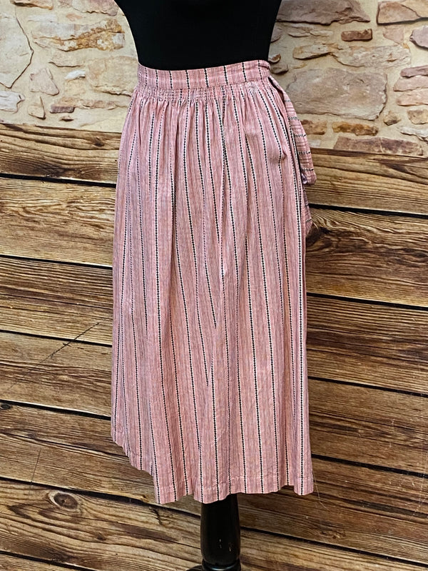 Vintage Dirndlschürze rosa gestreift – Trachten Schürze Damen, Ansicht 4