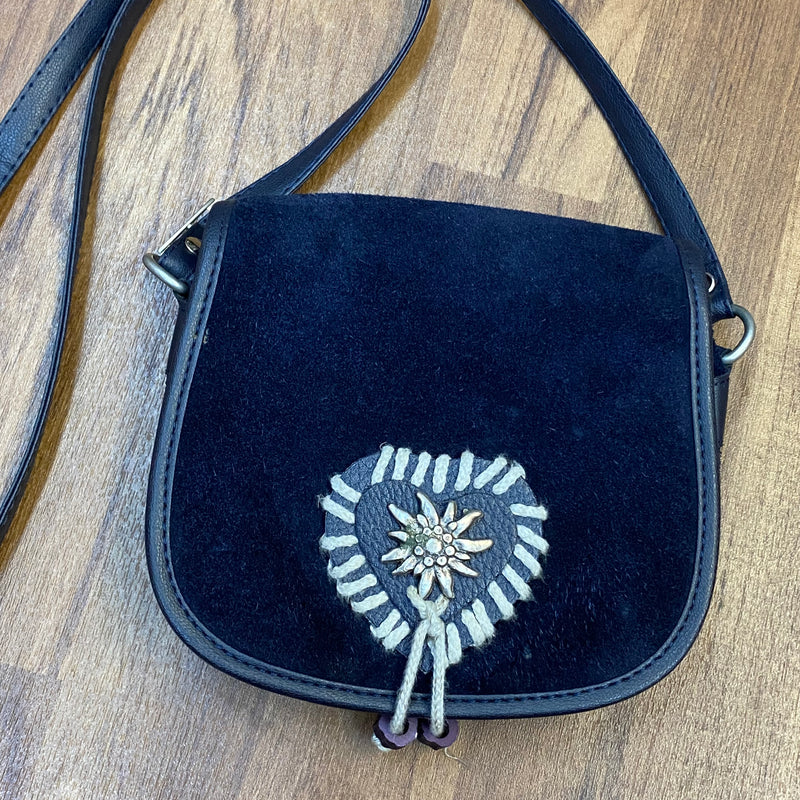 Wildledertasche Trachtentasche Dirndl dunkelblau