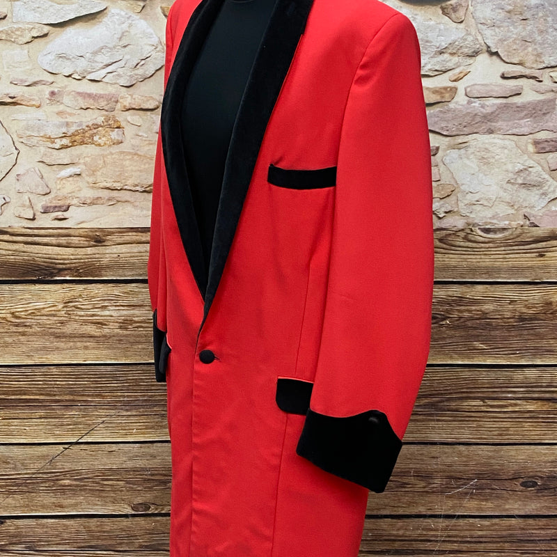 Teddyboy Jacket, Rockabilly 50er Jahre, Long Jackett Gr.48, rot/schwarz