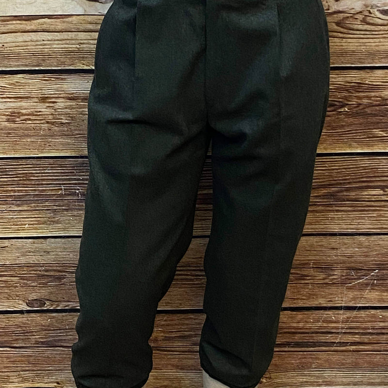 Dunkelgrüne Knickerbockerhose Größe 50 aus 100 % Schurwolle, Bundfalten, elastische Beinabschlüsse, sehr guter Vintage-Zustand, 20er-Jahre Golferlook.