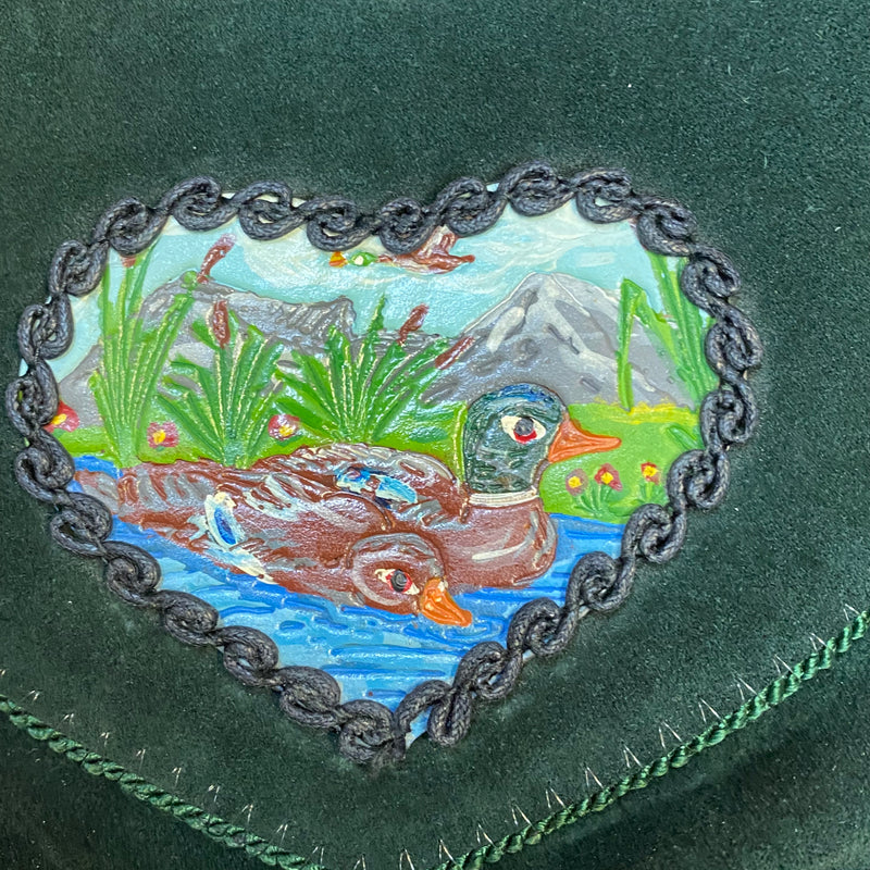 Vintage Dirndltasche Trachtentasche dunkelgrün