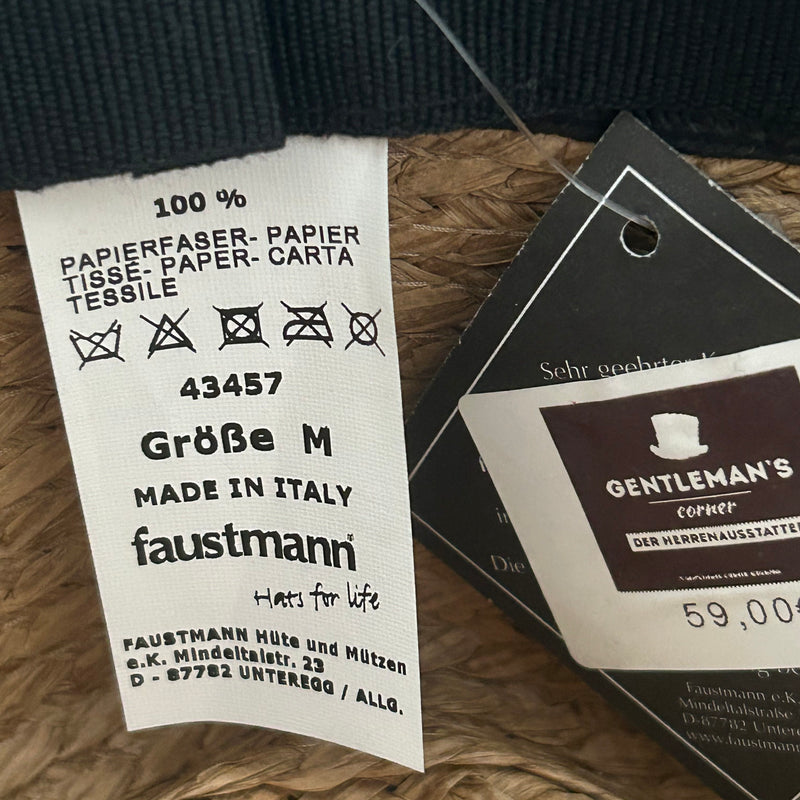 Innenansicht: Faustmann Sommerhut, Größe M, Made in Italy – Hangtag 59 Euro