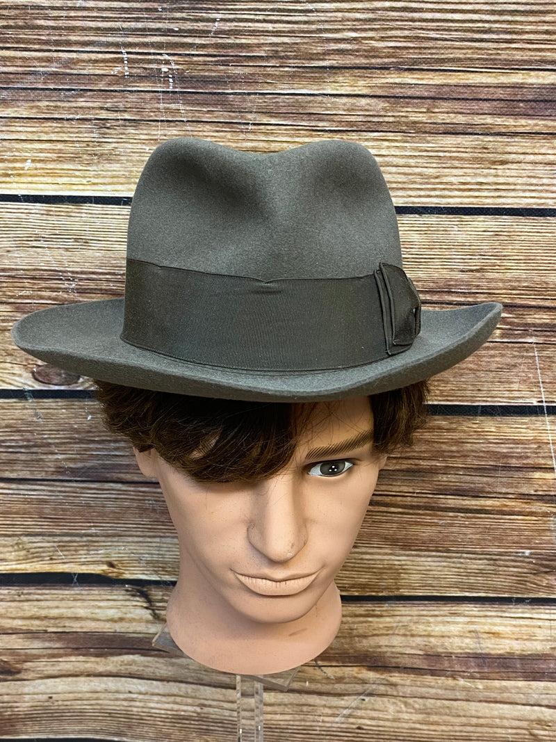 Fedora Vintage Herren Hut Stanton Gr.58 olivegrün