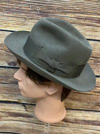 Fedora Vintage Herren Hut Stanton Gr.58 olivegrün