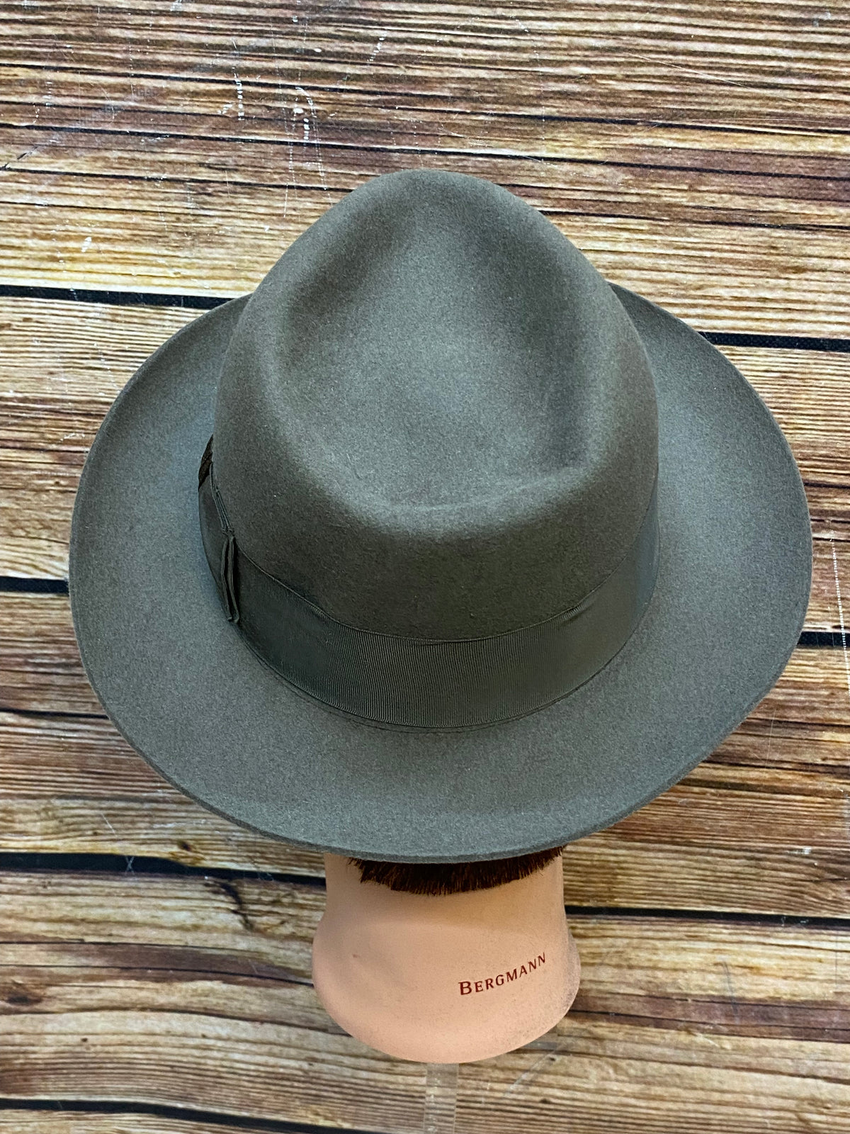 Chapeau Fedora vintage homme Stanton taille 58 vert olive 