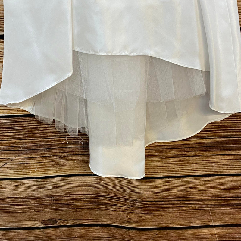 Kommunionkleid Mädchen Gr. 128 Weiß – Vokuhila mit Bolero & Tüll