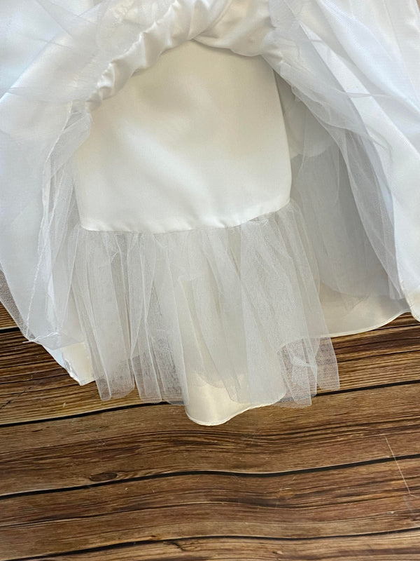 Kommunionkleid Mädchen Gr. 128 Weiß – Vokuhila mit Bolero & Tüll