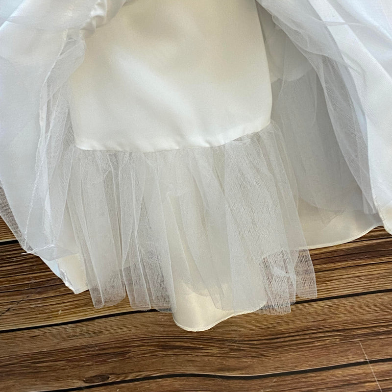 Kommunionkleid Mädchen Gr. 128 Weiß – Vokuhila mit Bolero & Tüll