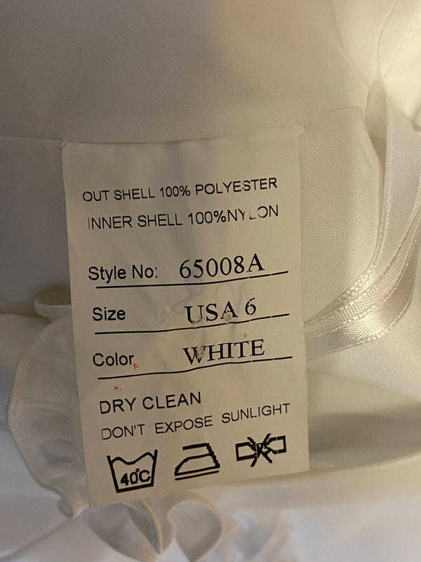 Kommunionkleid Mädchen Gr. 128 Weiß – Vokuhila mit Bolero & Tüll