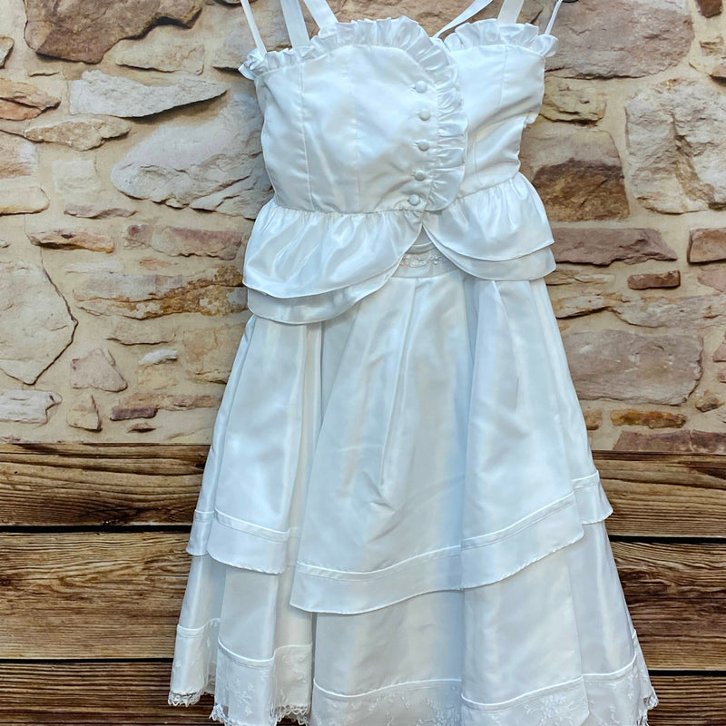 Kommunionkleid Set 2-teilig mit Rock und Oberteil – weiß Gr. 128