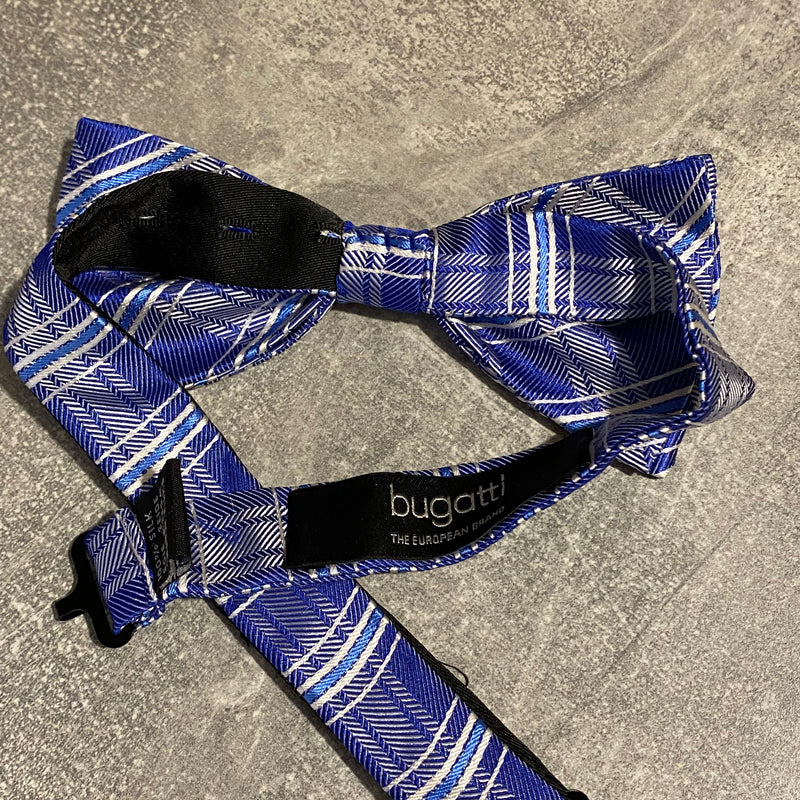 Bugatti Herrenfliege Blau aus 100 % Seide – Neu & Ungetragen
