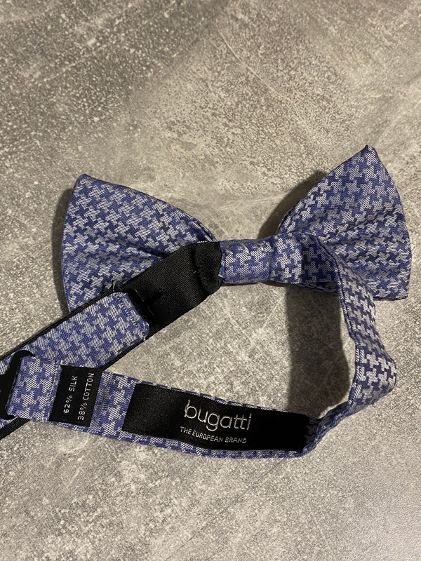 Bugatti Herrenfliege Blau Grau Hahnentritt – Elegante Vintage-Optik