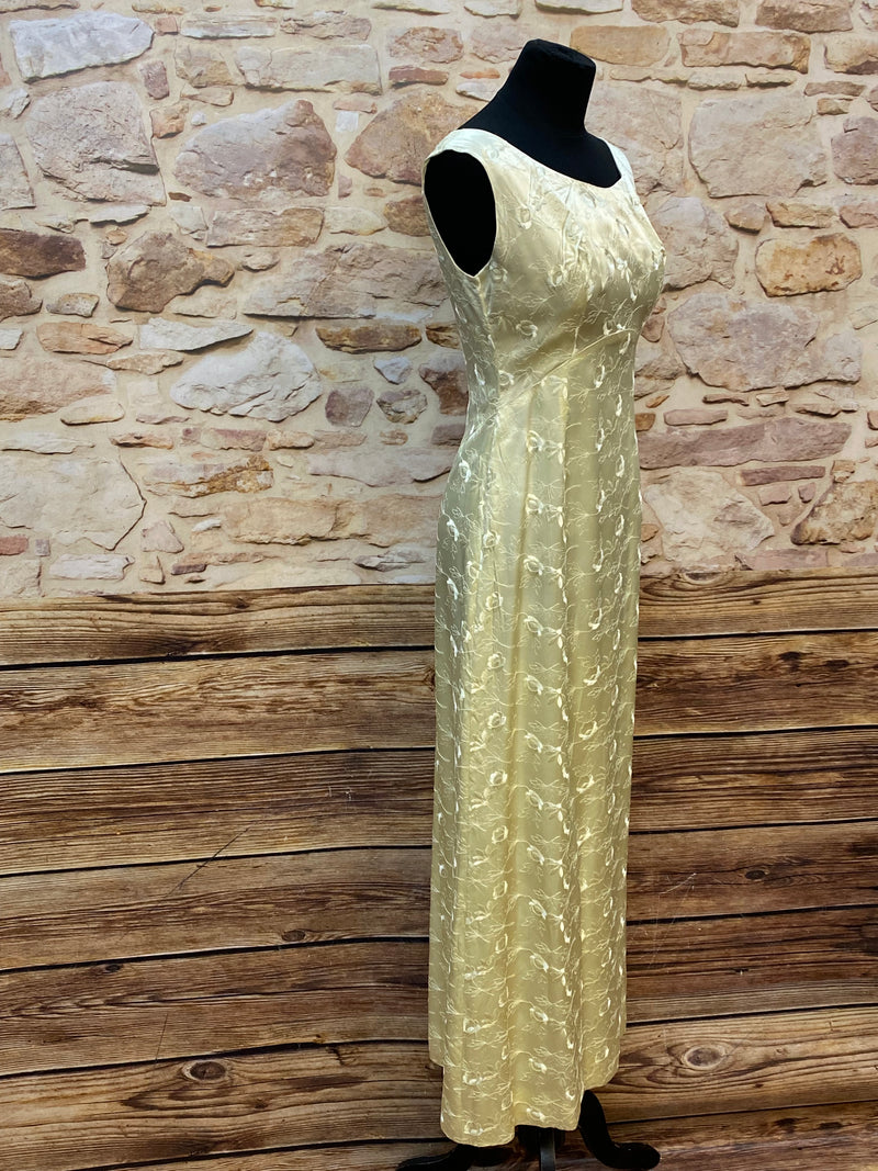 Robe de soirée longue jaune clair vintage taille 36 bal de mariage 