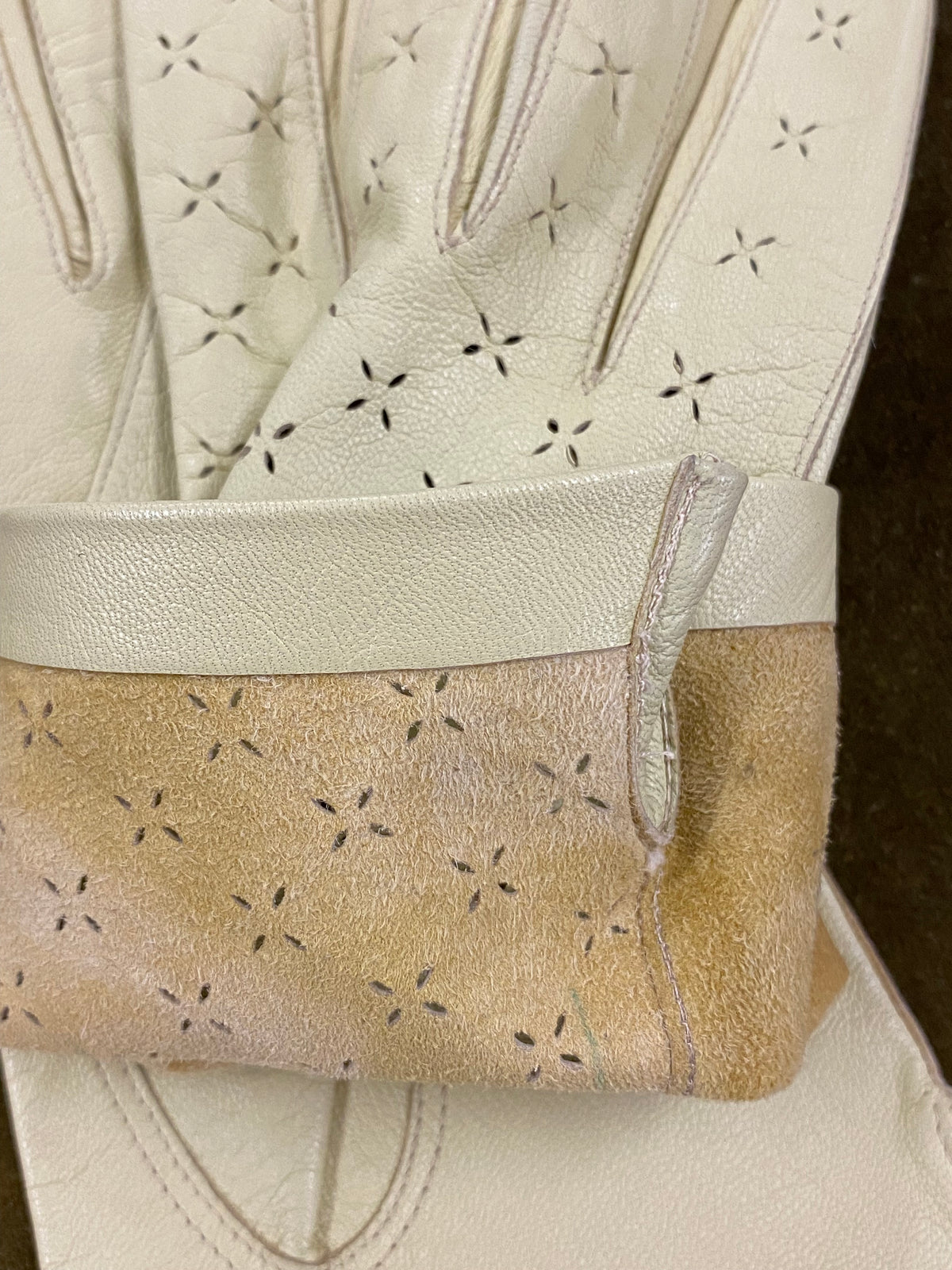 Gants en cuir véritable taille M jaune