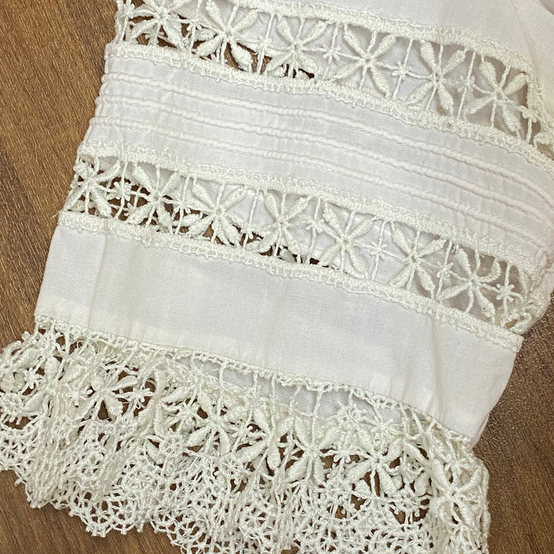 Vintage Dirndlbluse Gr.50 aus den 80er Jahren offwhite