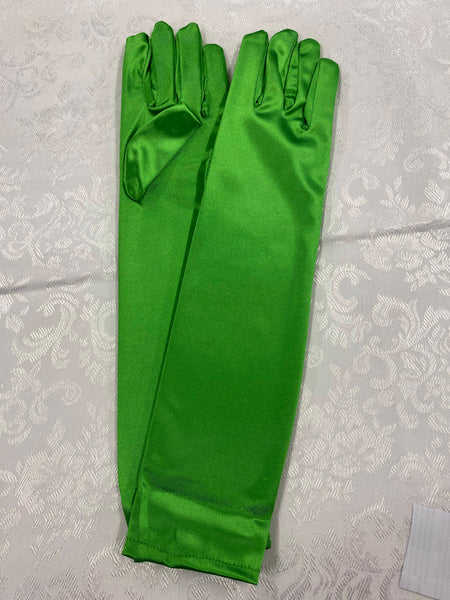 „Grüne lange Charleston Handschuhe im Satin-Look für 20er-Jahre-Outfits und Gatsby-Partys“
