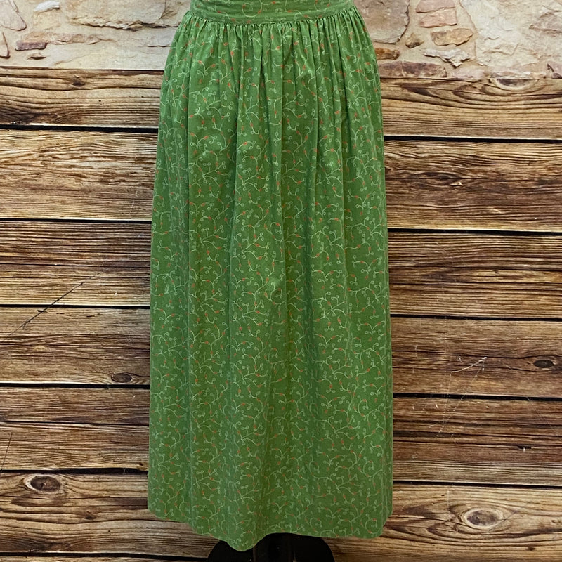 Grüne lange Dirndlschürze Trachtenschürze Vintage Gr.44