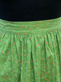 Tablier traditionnel vert long dirndl 89 cm taille vintage 44 