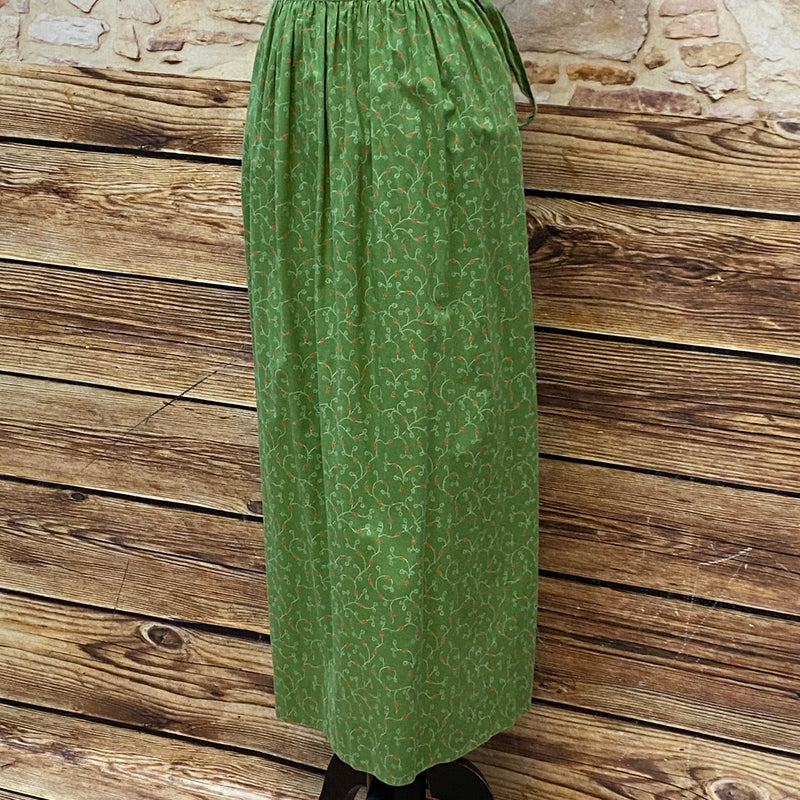 Grüne lange Dirndlschürze Trachtenschürze 89 cm Vintage Gr.44