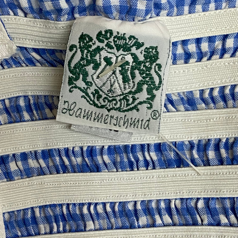 Karierte Trachtenbluse von Hammerschmid blau weiß Gr.36