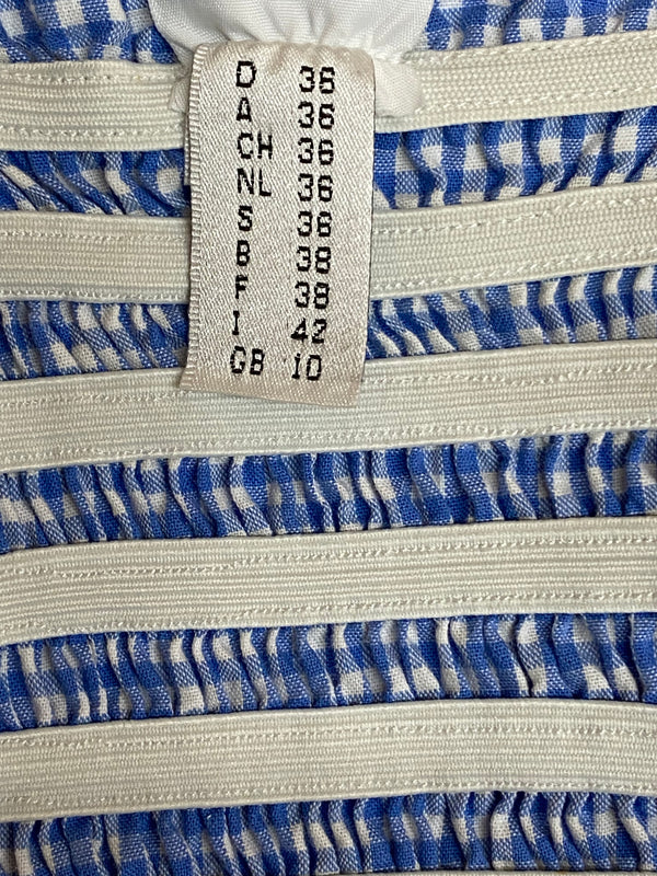 Karierte Trachtenbluse von Hammerschmid blau weiß Gr.36
