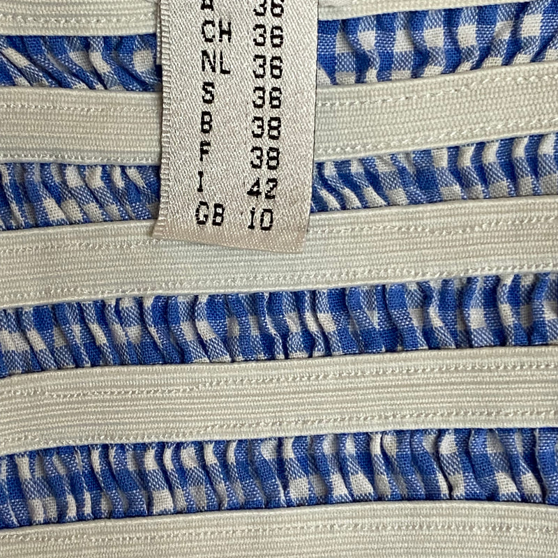 Karierte Trachtenbluse von Hammerschmid blau weiß Gr.36